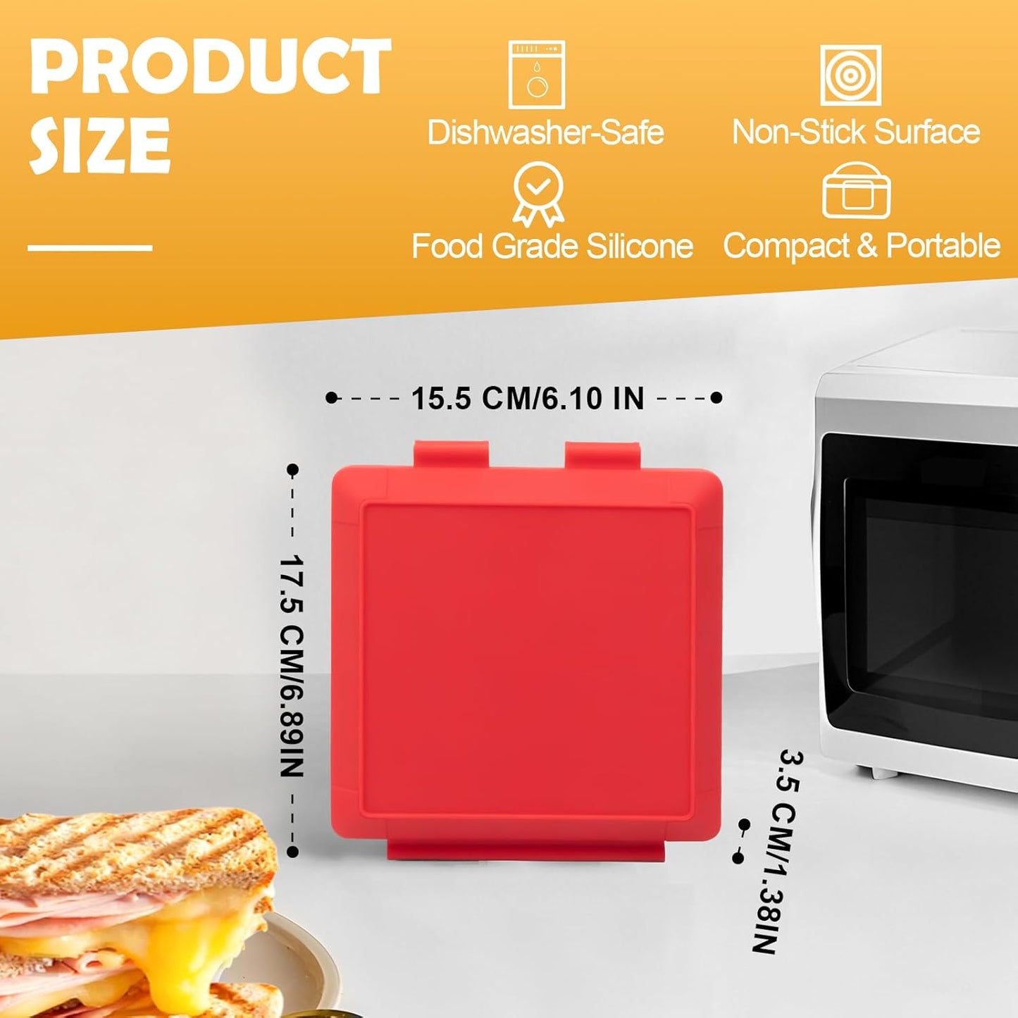 Horno microondas para sándwiches con correa silicona ajustable