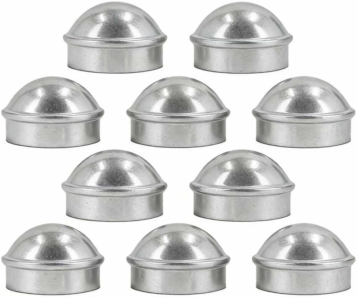 Tapones valla aluminio redondo 1-7/8pulg plateado set 10