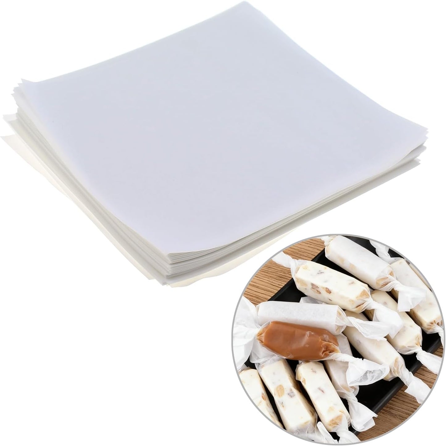 500 Hojas Papel Encerado 4.7x4.7pulg Antiadherente para Embalaje