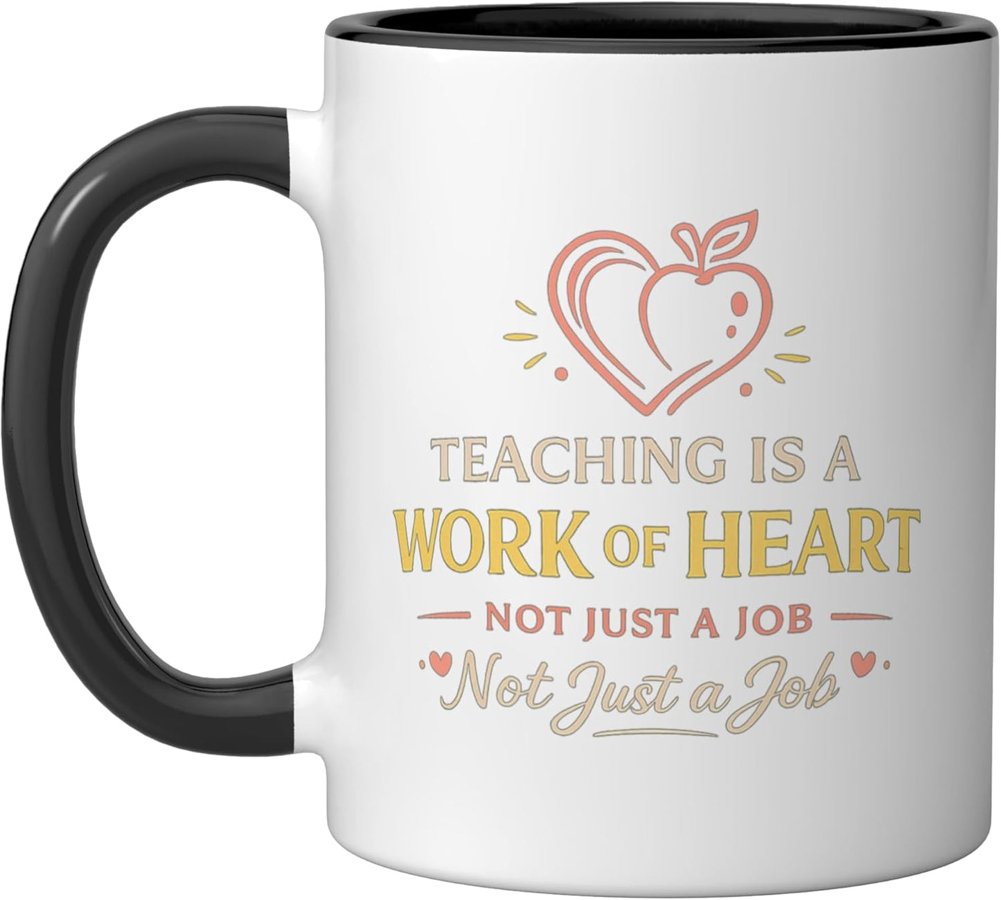 Taza Cerámica Ensayo Corazón Negro/Blanco
