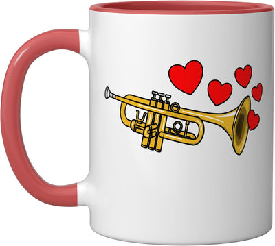 Taza cerámica para trompeta día de san valentín rojo/blanco