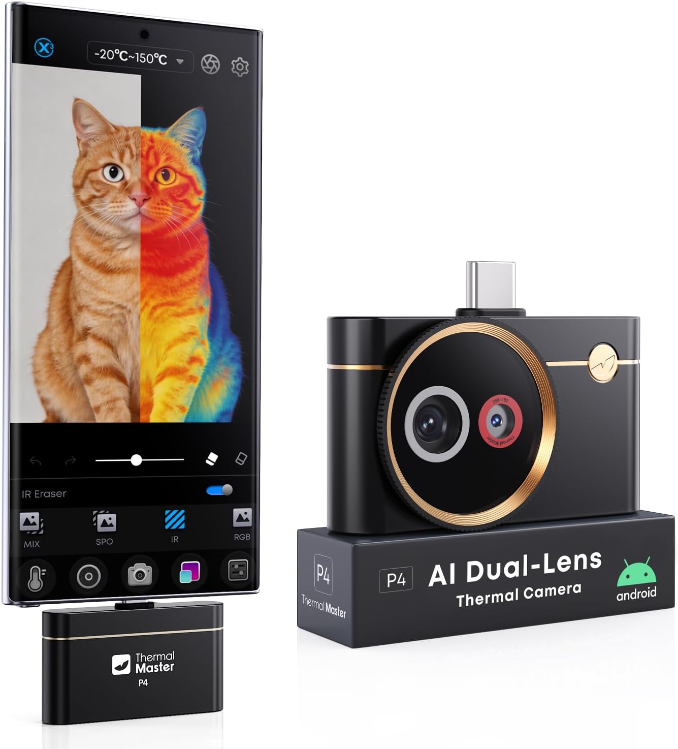 Cámara térmica doble lente P4 para Android 512x384 X³