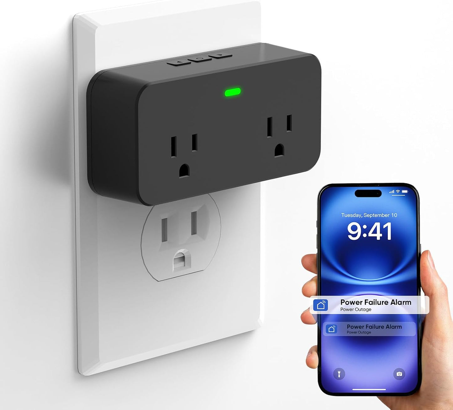 Alarma energia WiFi con app cancelacion alerta 2 enchufes