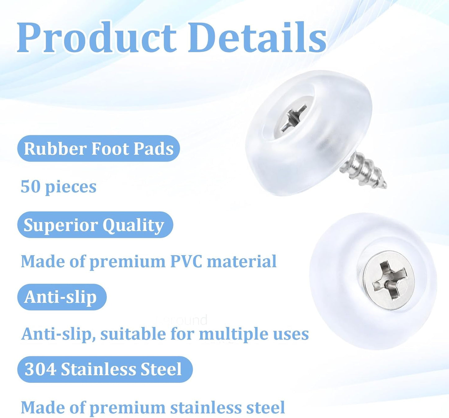50 Patas Goma Antiderrap para Tabla Cortar Muebles