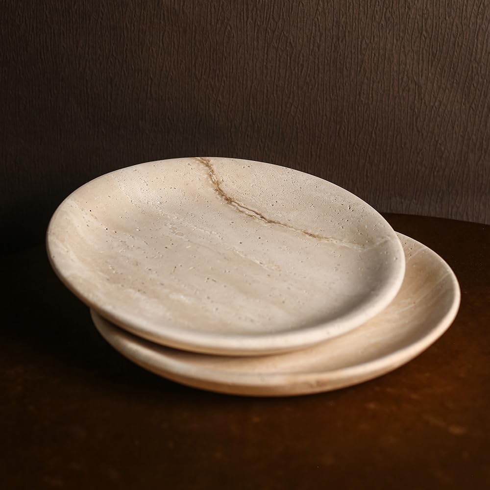 Plato de postre de mármol natural para fiestas y eventos