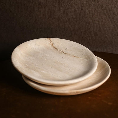 Plato de postre de mármol natural para fiestas y eventos