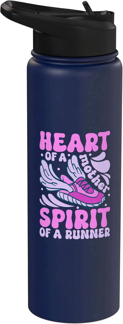 Botella de agua acero inoxidable aislada para runner y mamá