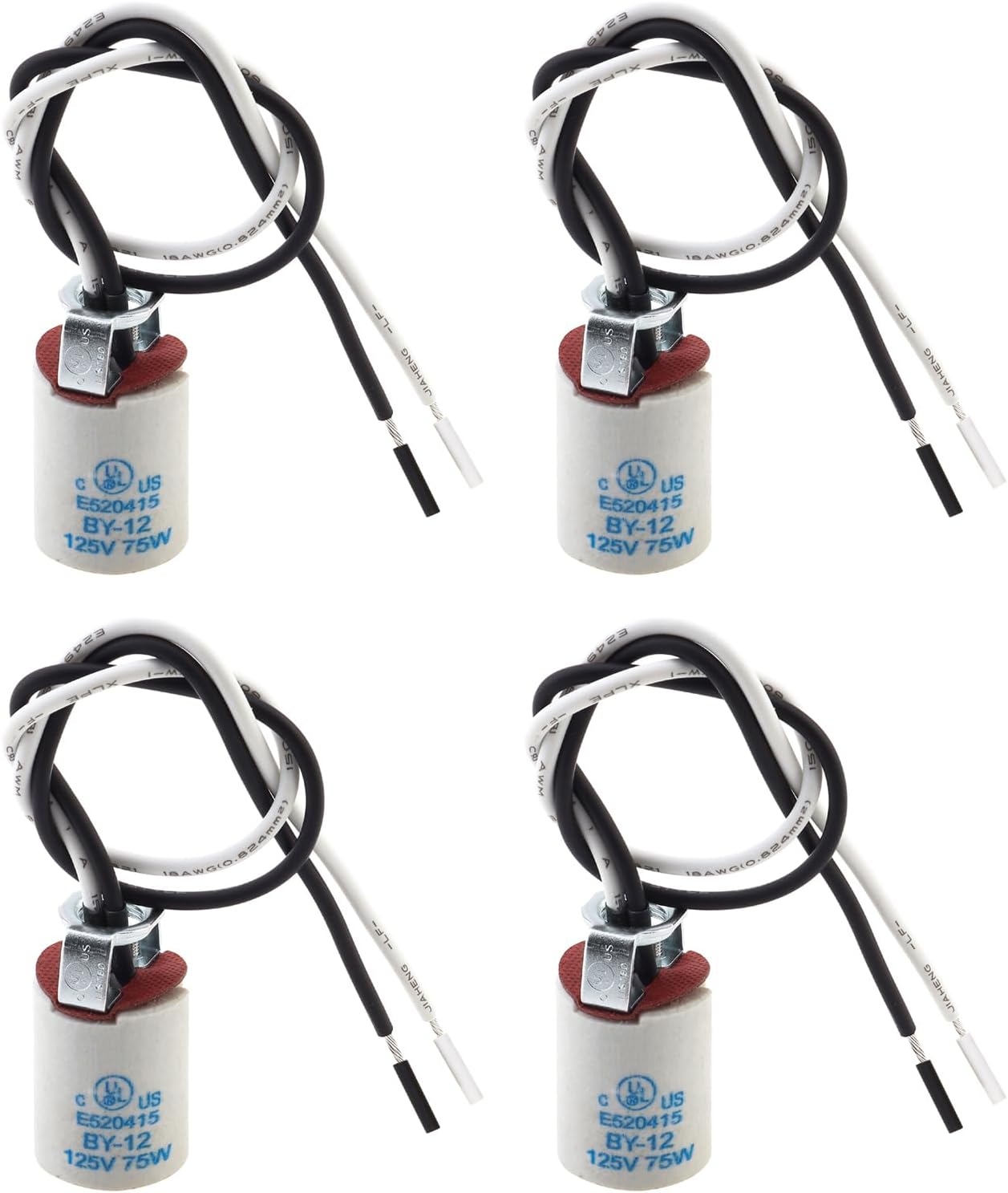 Candelabro cerámica E12 soporte lámpara 11.8pulg set 4