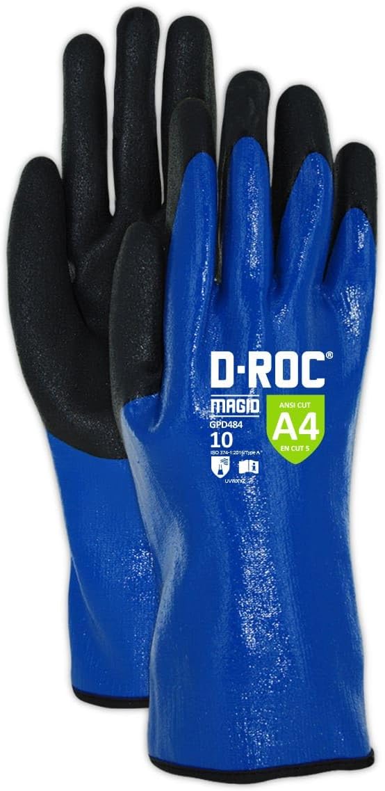 Guantes trabajo impermeables resist. químicos nivel A4