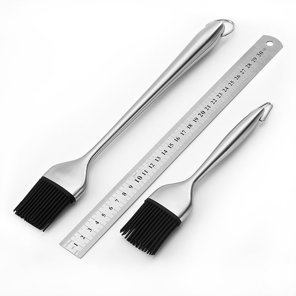 2 Cepillos Parrilla 12x7pulg Ideal para Carne y Pasteles
