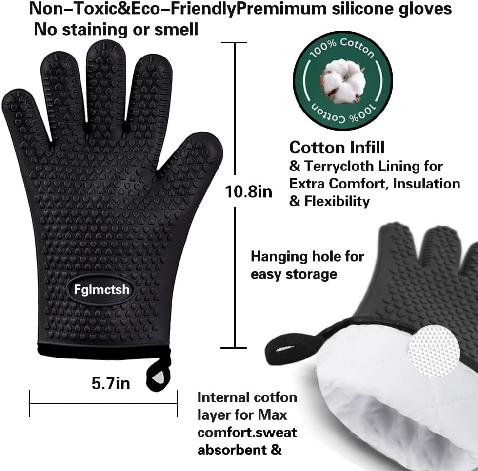 Guantes silicona cocina horno parrilla resistente calor