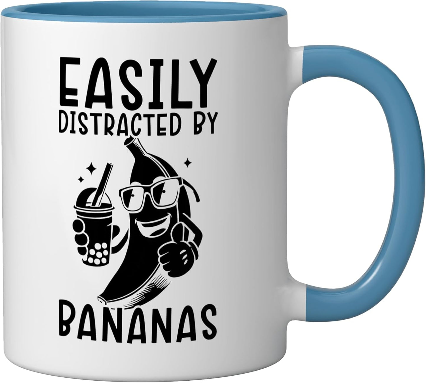 Taza Cerámica Frutas Tropicales Azul/Blanco