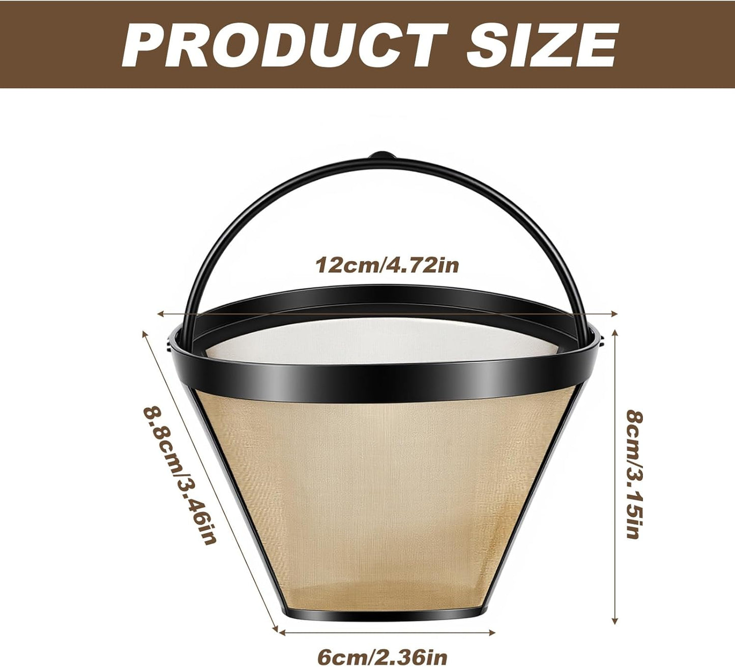 Cesta filtro reutilizable para cafetera con mango