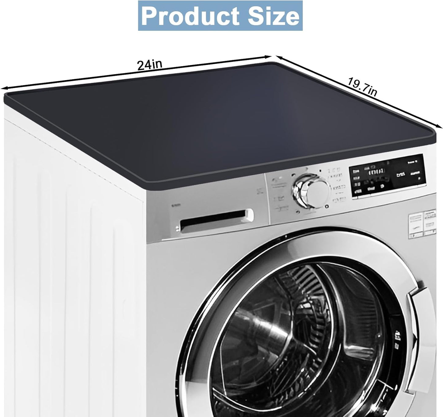 Tapete protector silicona lavadora 24x19.7pulg antiderrap negro