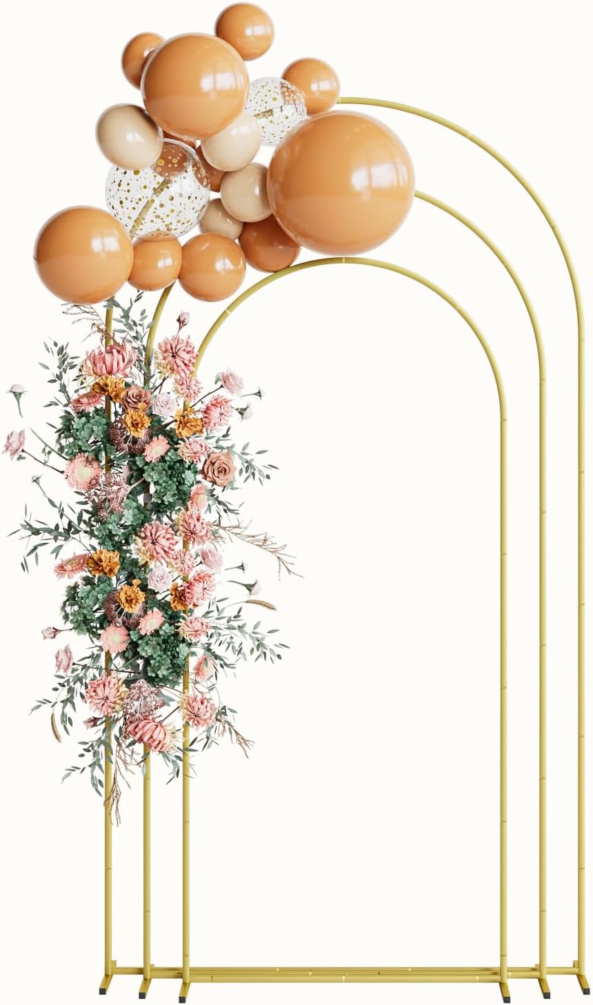 3 Arcos Boda Soporte Metal Dorado 7.2x6.6x6ft