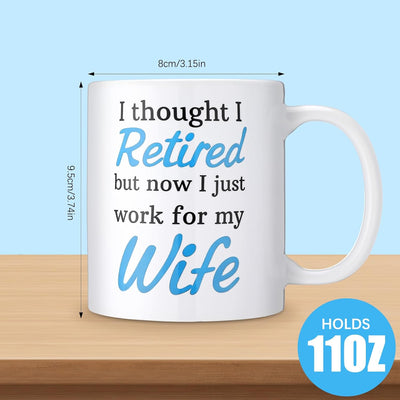 Taza cerámica café 11oz texto inglés para marido fiesta jubilación