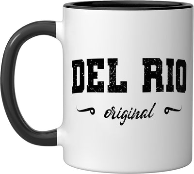 Taza cerámica Del Rio Texas retro negra/blanca