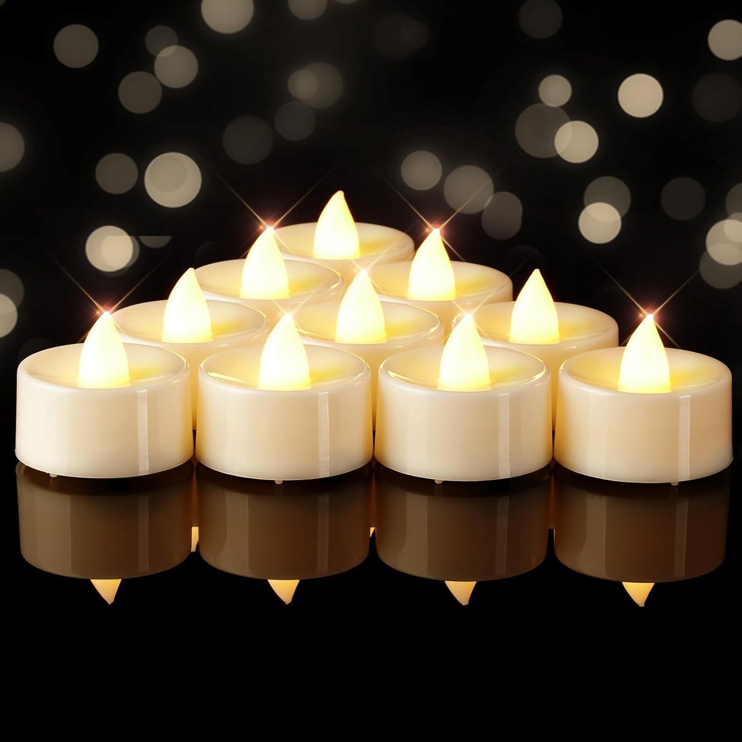 Velas LED sin llama paquete 50 velas té blanco cálido