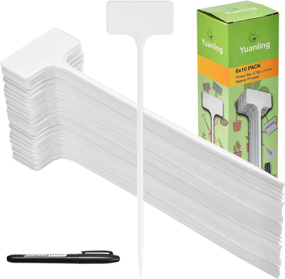 Etiquetas tipo T para plantas 11.4pulg plástico impermeable
