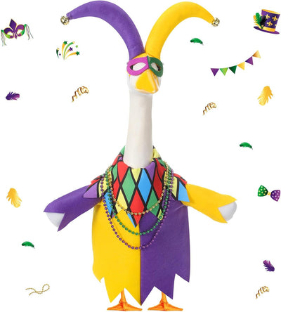 Disfraz ganso Mardi Gras 23pulg máscara plumas patio