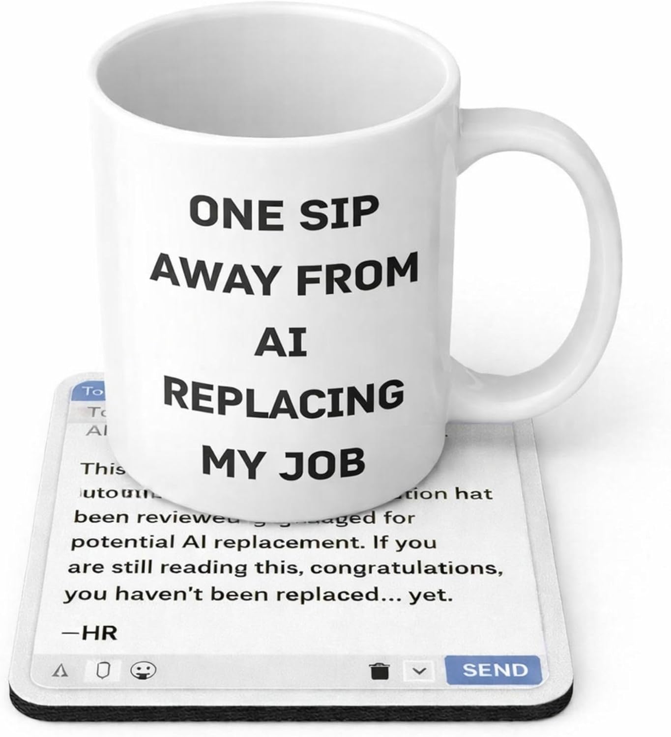 Juego de tazas para coworkers con humor en oficina 11 oz cerámica