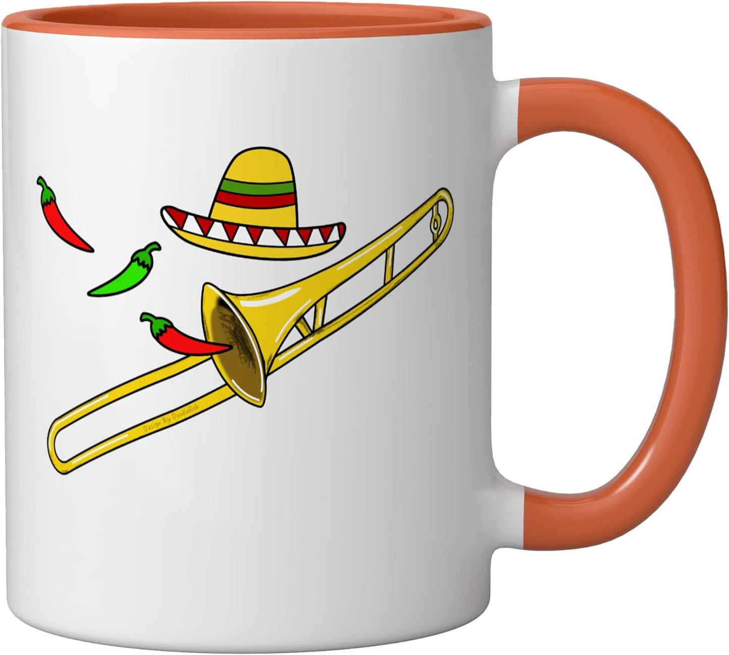 Taza de cerámica para trombón mexicano Cinco de Mayo color naranja/blanco