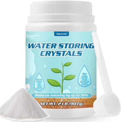 Cristales almacenamiento agua 2lb para plantas con cuchara