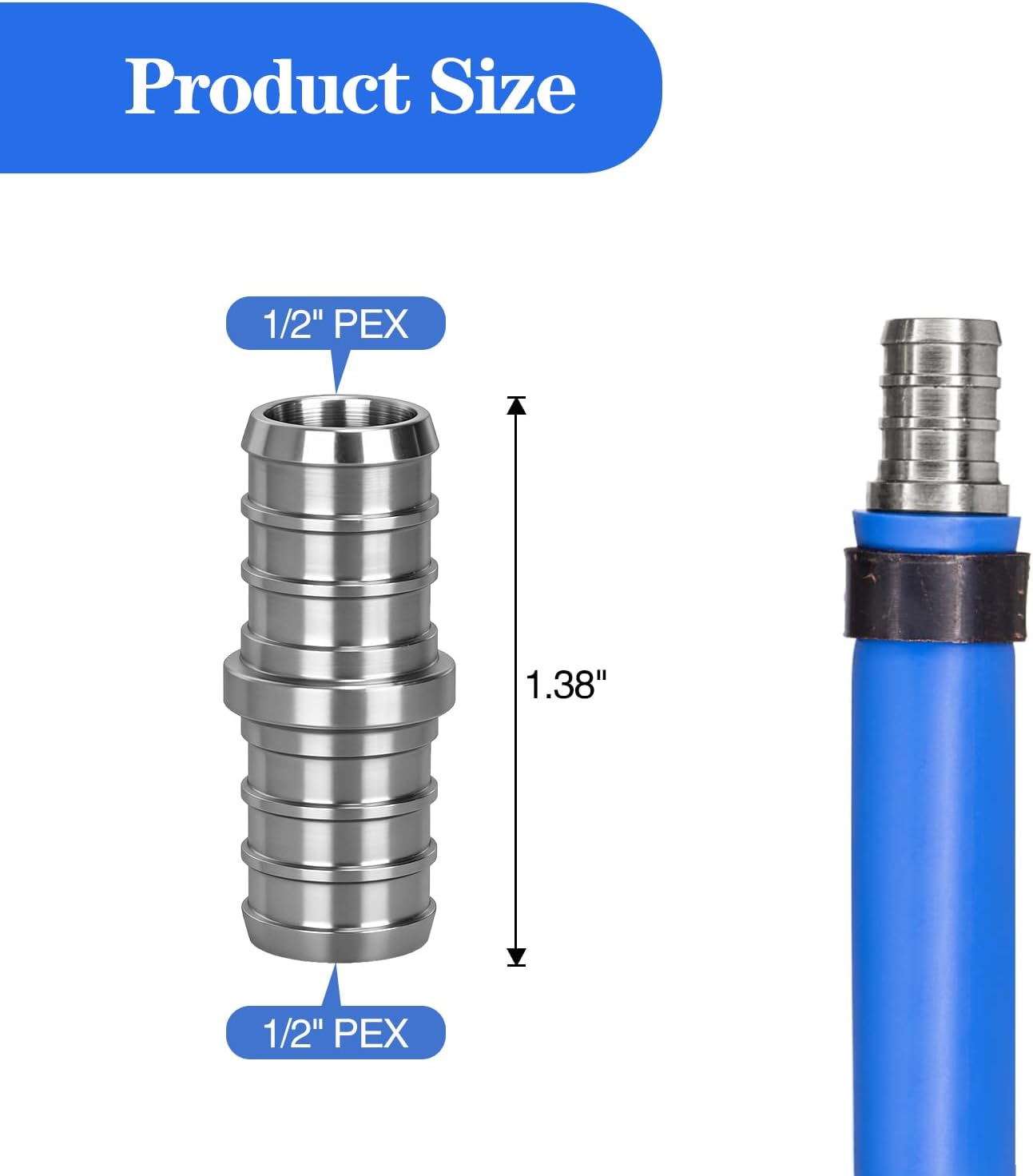 Pack 10 Accesorios PEX 1/2pulg Acero Inox Sin Plomo
