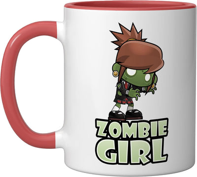 Taza Cerámica Zombie Kawaii Halloween Roja/Blanca
