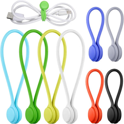 Organizador cables silicona 8uds clips reutilizables