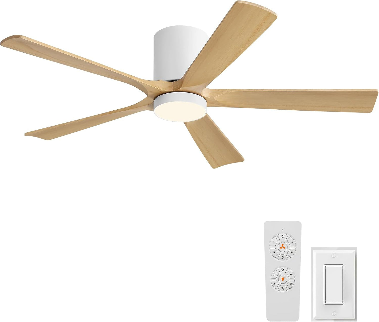Ventilador techo 52pulg madera motor CC reversible