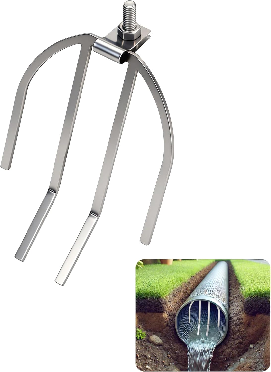 Protector tubo drenaje 4pulg acero inox 304 puerta solapa