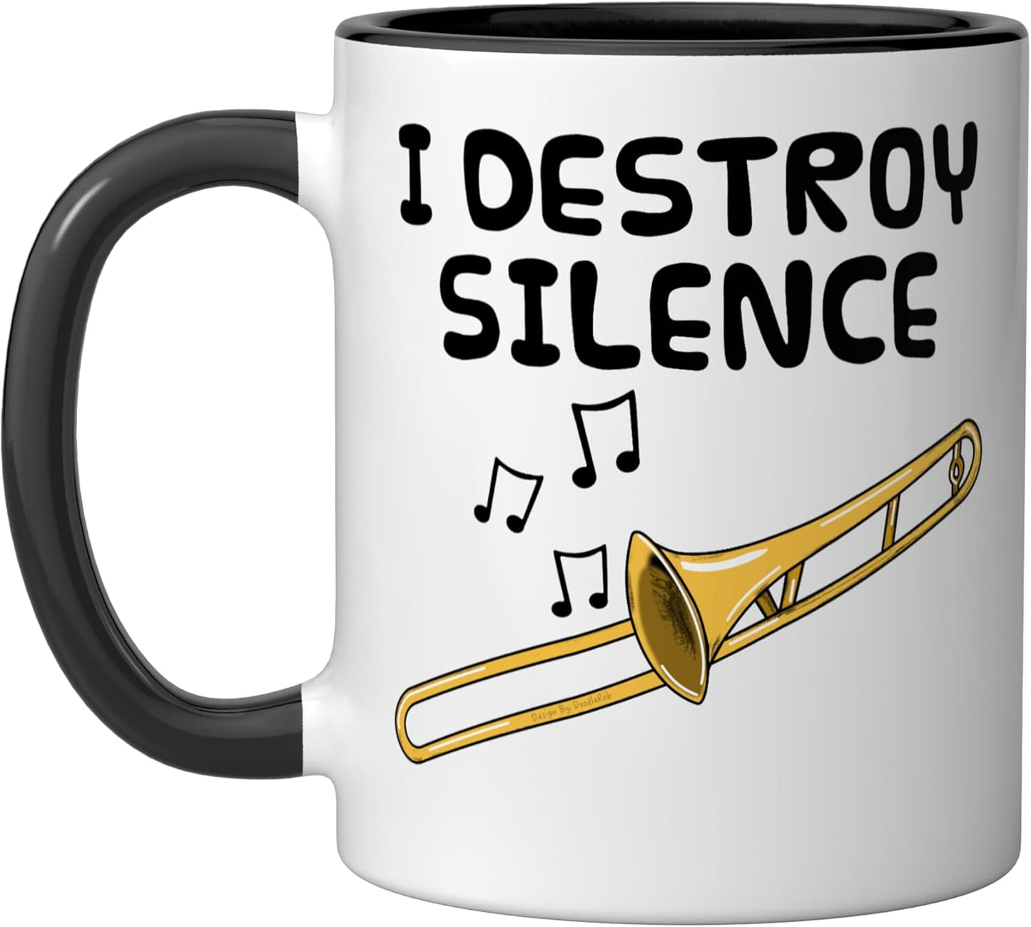 Taza Cerámica para Trombonista Orquesta Negro/Blanco