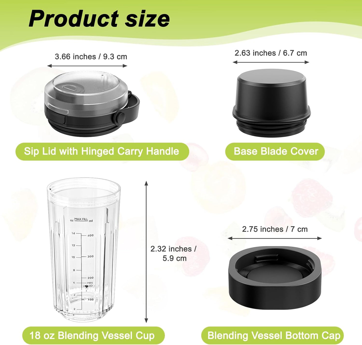 Vaso 18oz comp Ninja Blast tapa asa negro