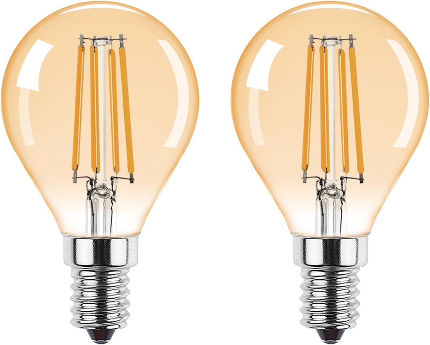 Bombilla LED Edison G45 E12 4 W 2200K vidrio amarillo