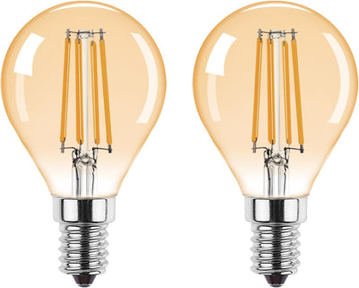 Bombilla LED Edison G45 E12 4 W 2200K vidrio amarillo