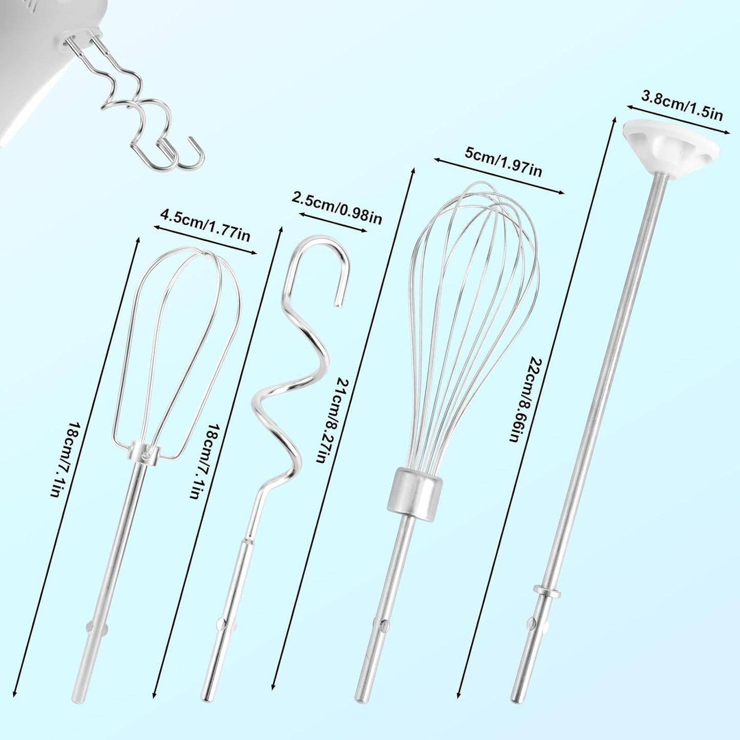 Set 6 Accesorios Batidora Mano Acero Inox