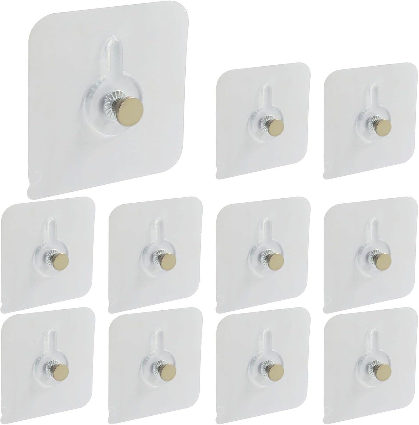 Pack 12 Ganchos Adhesivos Acrílicos Transparentes para Cocina