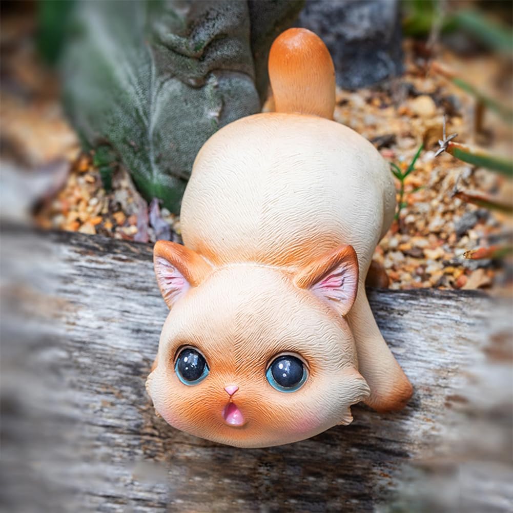 Abrazadores de macetas de gato de resina para jardín