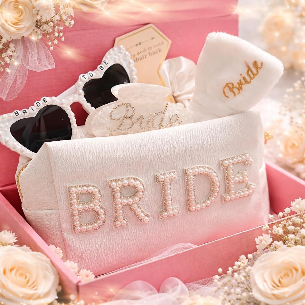 Juego regalo novia bolsa maquillaje clásica blanco
