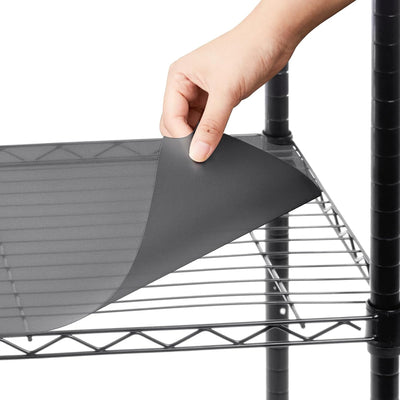 Paquete de 8 forros de alambre impermeables para organizar estantes de metal y armarios gris