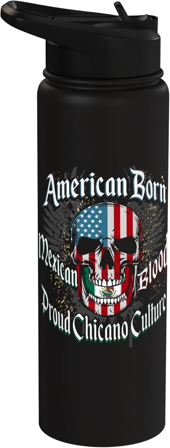 Botella de agua aislada de acero inoxidable Lowrider Chicano