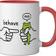 Taza cerámica Behave No Frog roja/blanca