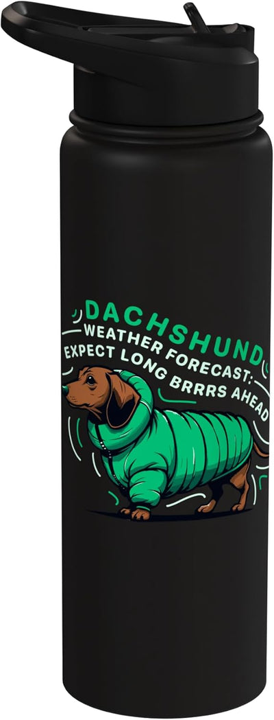Botella de agua acero inoxidable perro salchicha pronóstico del tiempo