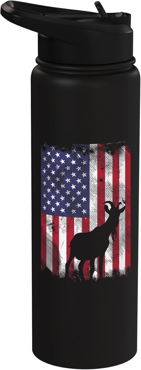 Botella de agua acero inoxidable vintage bandera americana regalo agricultor