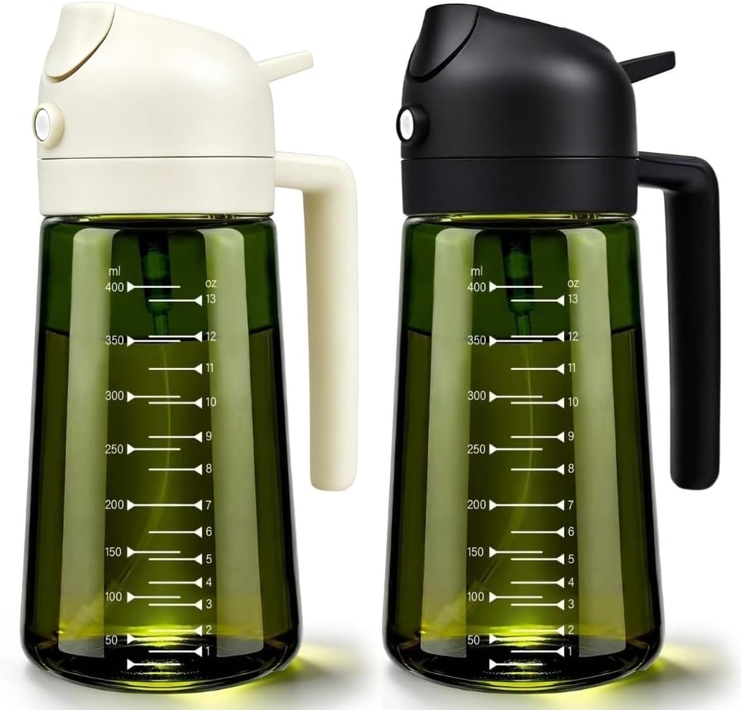 Dispensador y rociador de aceite de oliva 2 en 1 botella vidrio para cocina freidora aire ensalada barbacoa