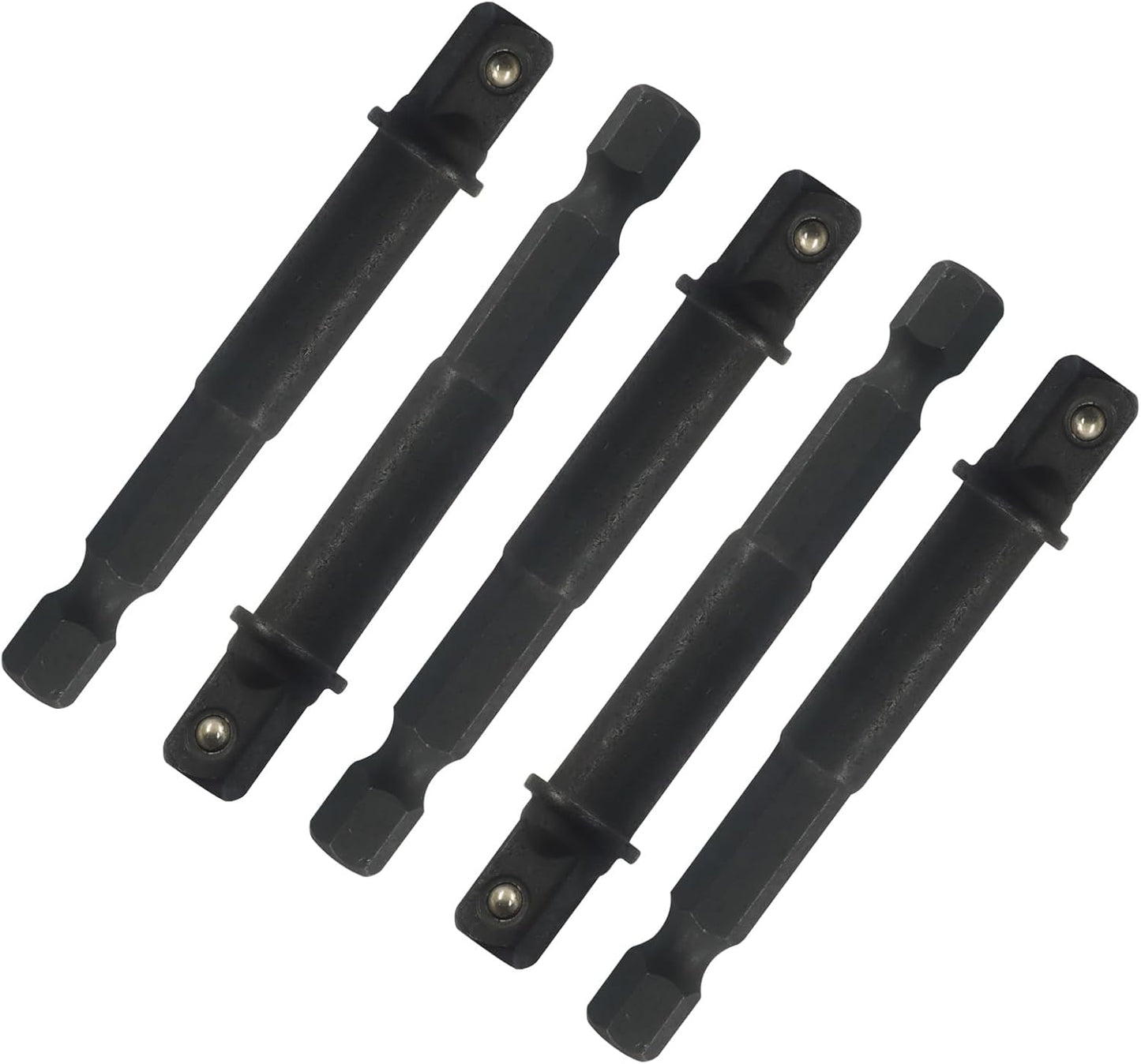 Kit 5 Adaptadores Enchufe 1/4 Negro para Bricolaje Automotriz