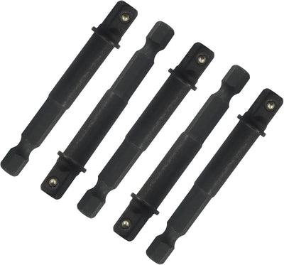 Kit 5 Adaptadores Enchufe 1/4 Negro para Bricolaje Automotriz