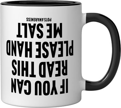 Taza Cerámica para Síndrome POTS Negro/Blanco