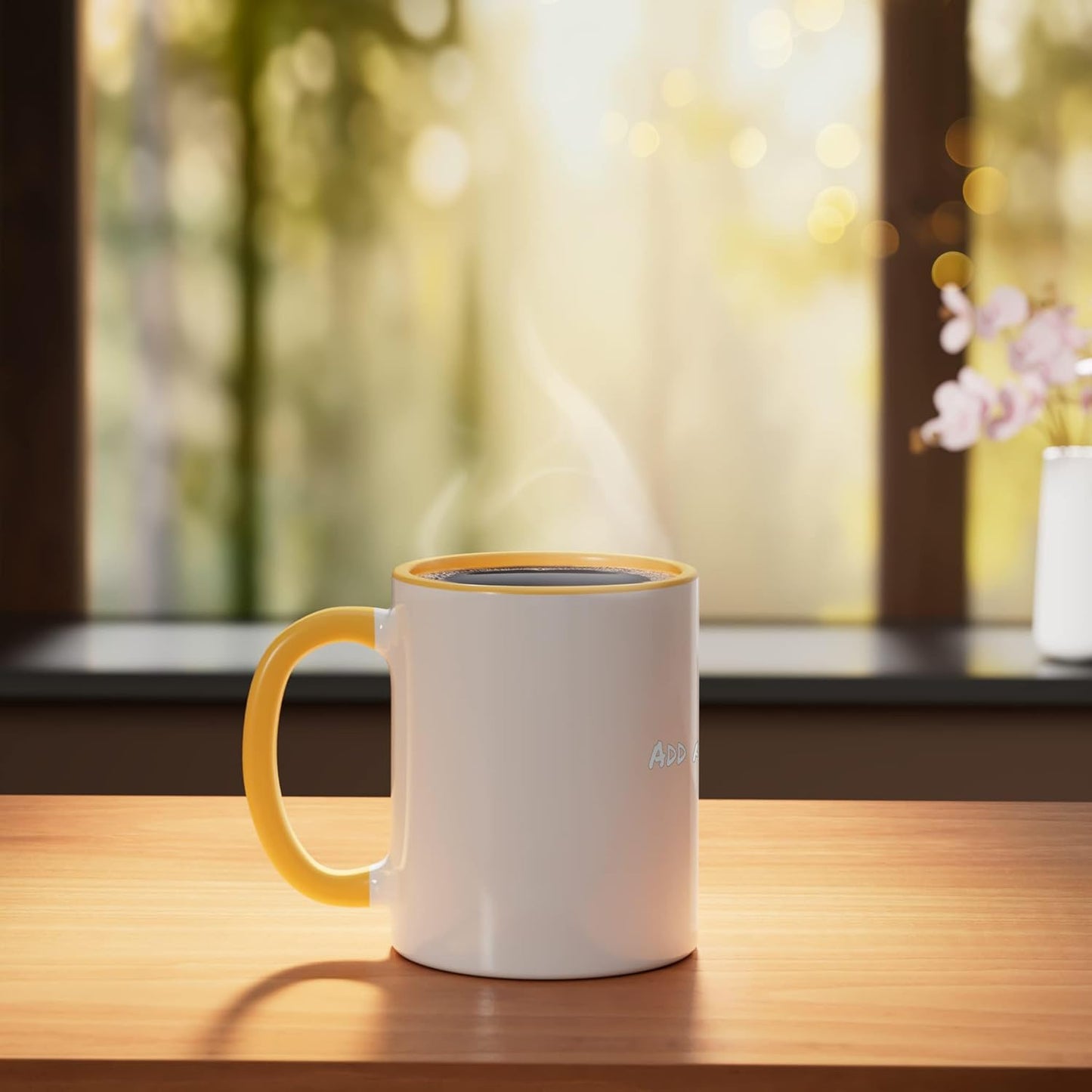 Taza Cerámica con Sal Amarillo/Blanco
